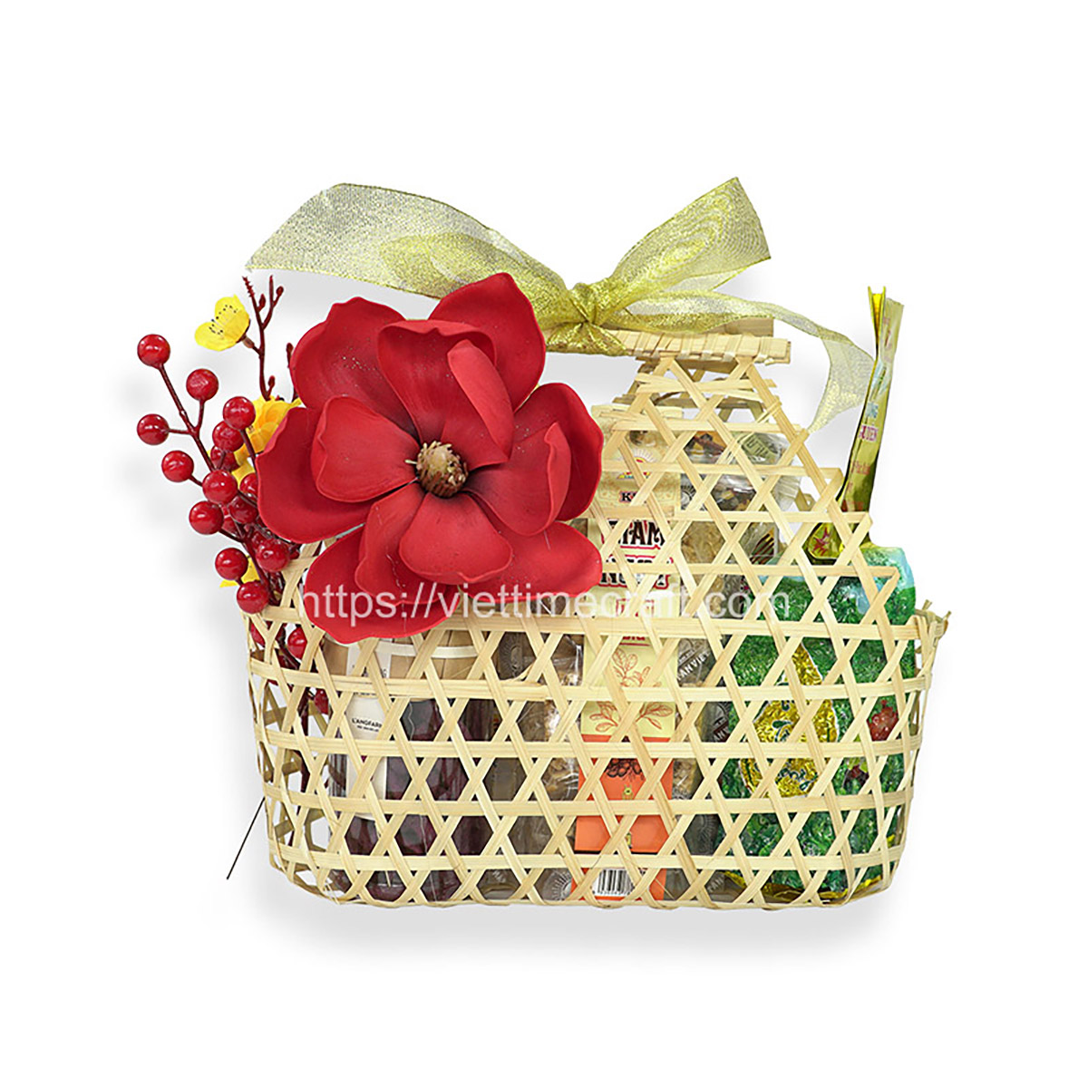 Viettimecraft - Giỏ Quà Tết Tre Đan Lộc Phát - Quà tặng doanh nghiệp