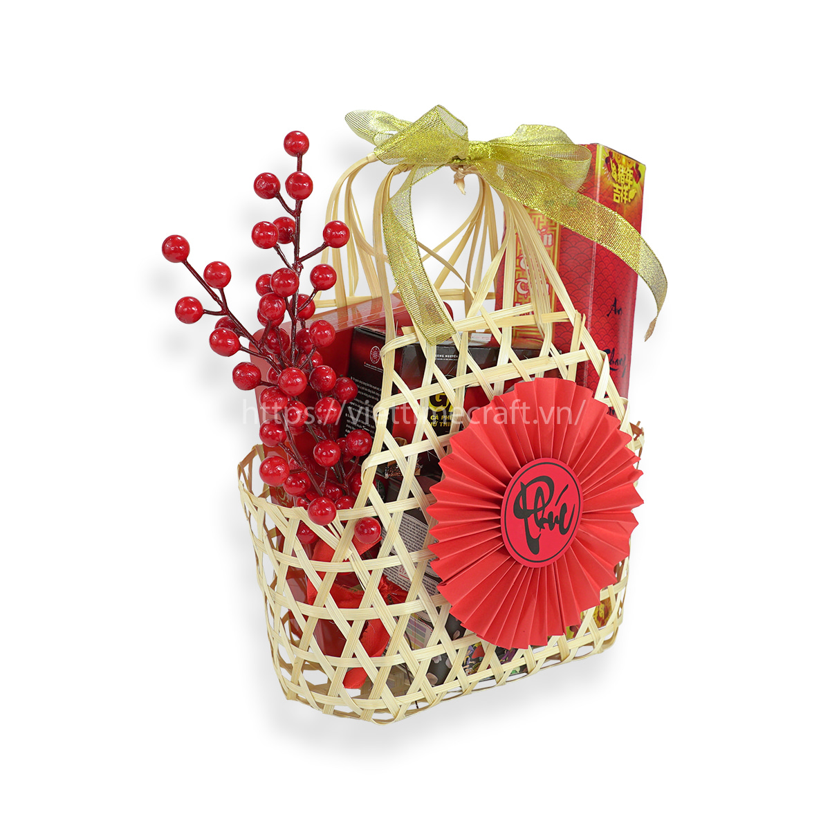 Viettimecraft - Giỏ Quà Tết Tre Đan Sắc Xuân - Giỏ quà tặng doanh nghiệp