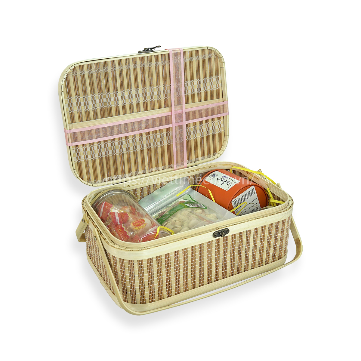 Viettimecraft - Hộp Quà Tết Tre Đan Như Ý 2 - Hộp quà tết doanh nghiệp