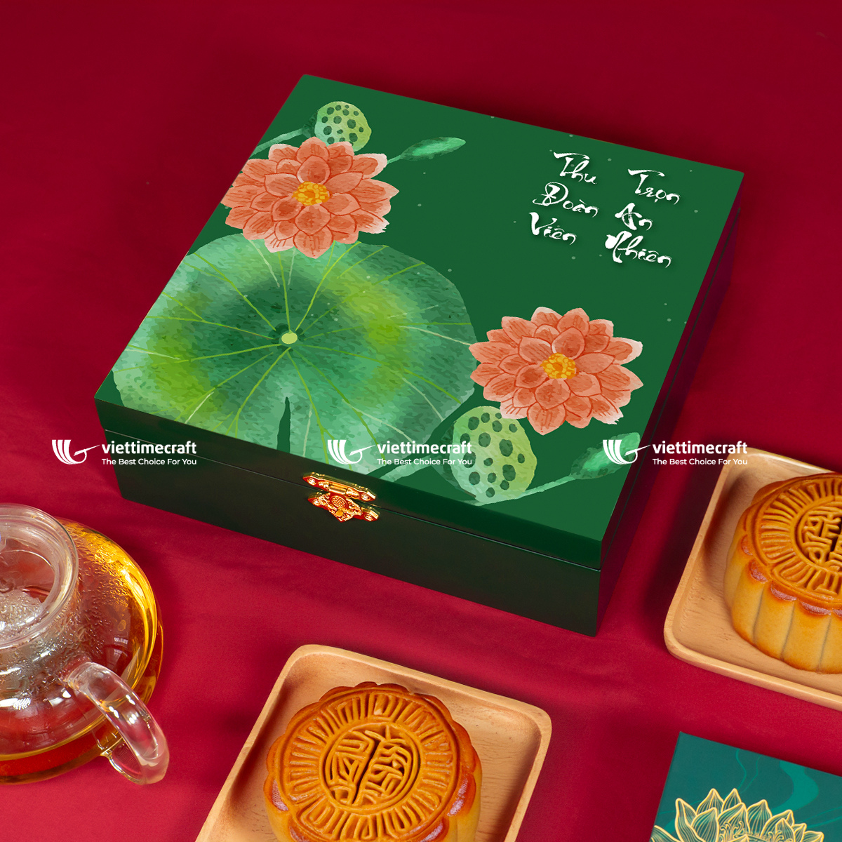 Hộp bánh trung thu sơn mài cao cấp, sang trọng đựng bánh trung thu dành cho doanh nghiệp, đối tác, khách hàng, bạn bè, người thân