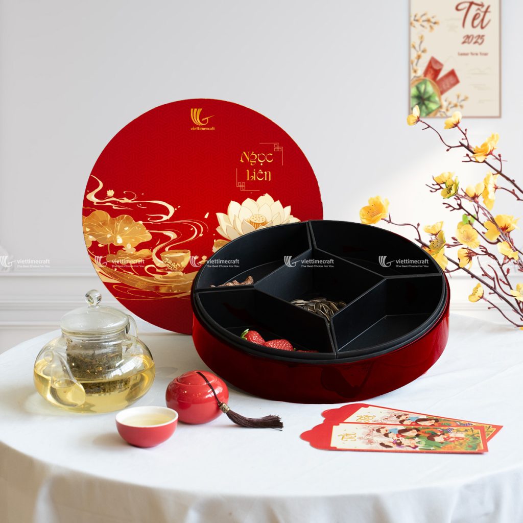 Hộp quà tặng doanh nghiệp, hộp mứt Tết 2025 Viettimecraft