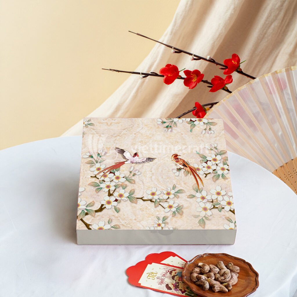 Hộp Quà Tặng Sơn Mài “Yến Xuân” – Quà Tặng Doanh Nghiệp Tết 2026 l Viettimecraft