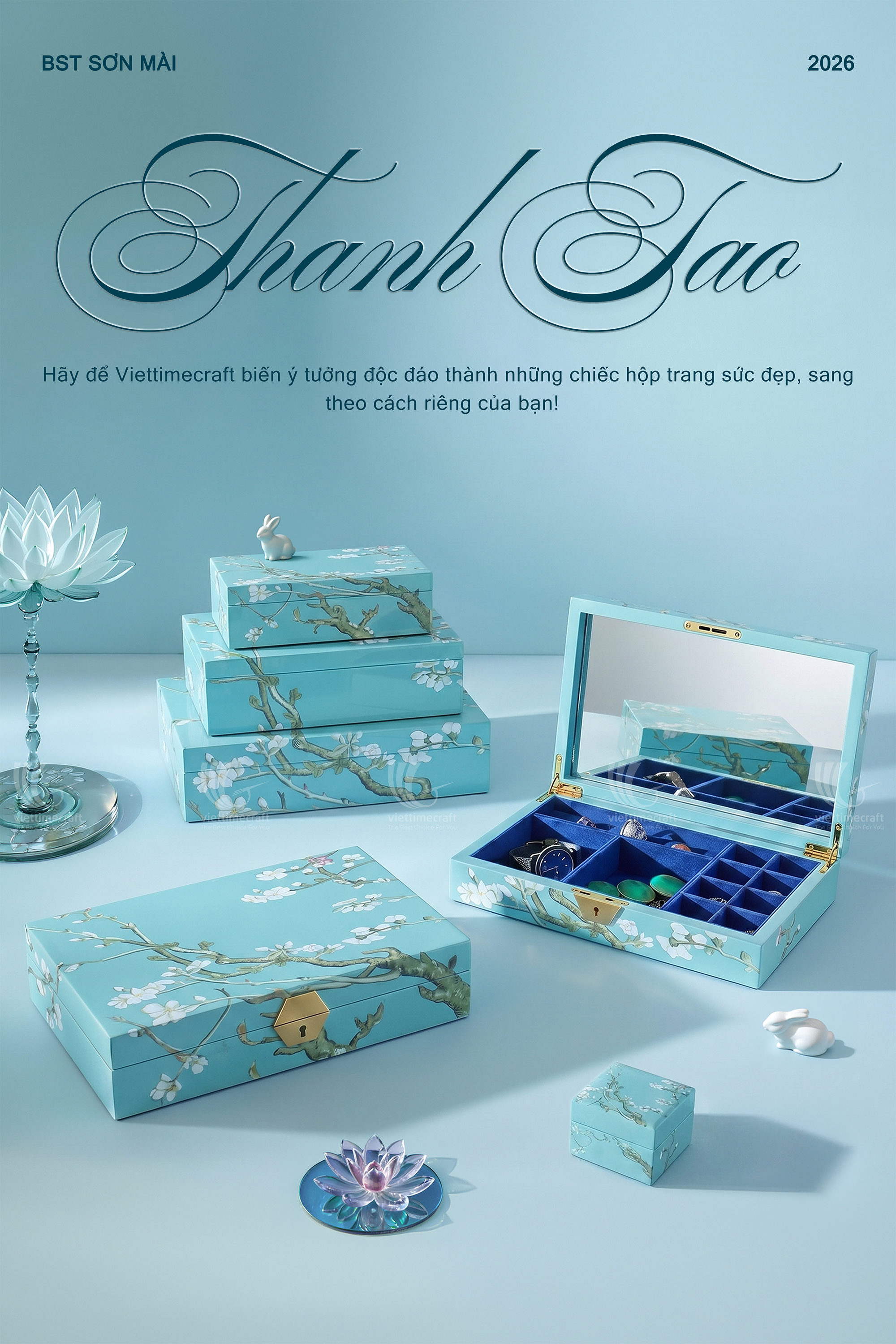 Bộ Hộp Sơn Mài Thanh Tao - Hộp Quà Tặng Doanh Nghiệp Trung Thu 2026